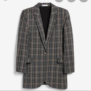 Negin Mirsalehi Plaid Oversized Boyfriend Blazer S